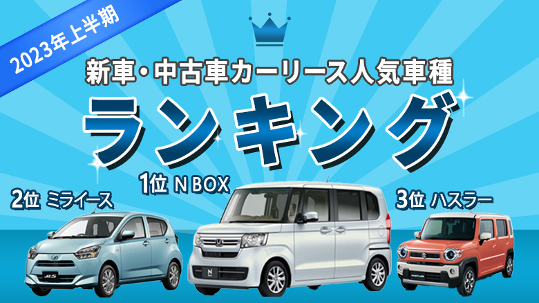 【2023年上半期 新車・中古車カーリース人気車種ランキング】 新車・中古車ともに１位はホンダ「N BOX」